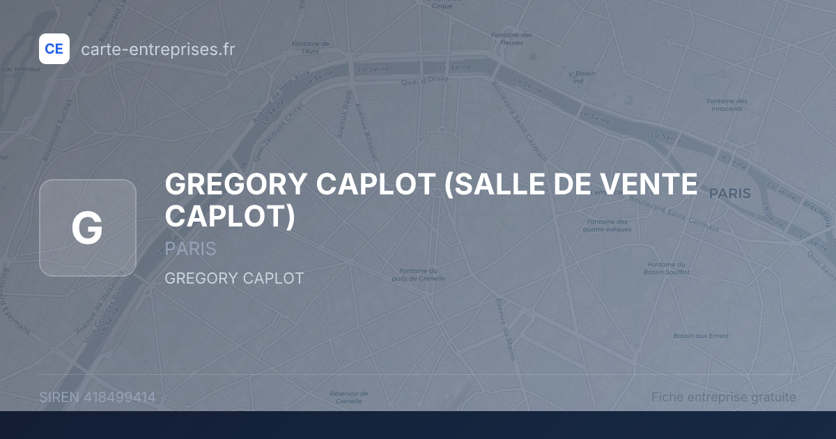 GREGORY CAPLOT (SALLE DE VENTE CAPLOT) — 418499414 — fiche entreprise