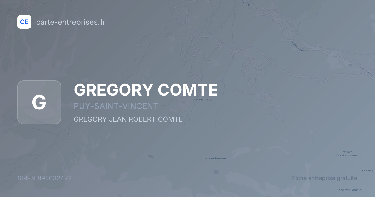 GREGORY COMTE — 895032472 — fiche entreprise
