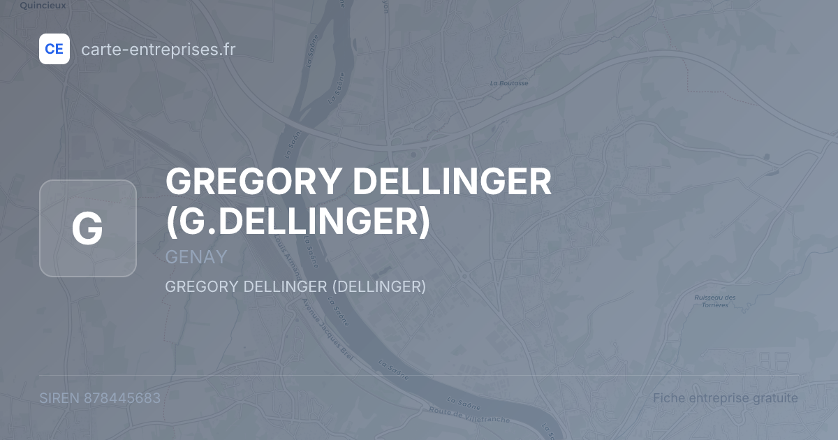 GREGORY DELLINGER (G.DELLINGER) — 878445683 — fiche entreprise