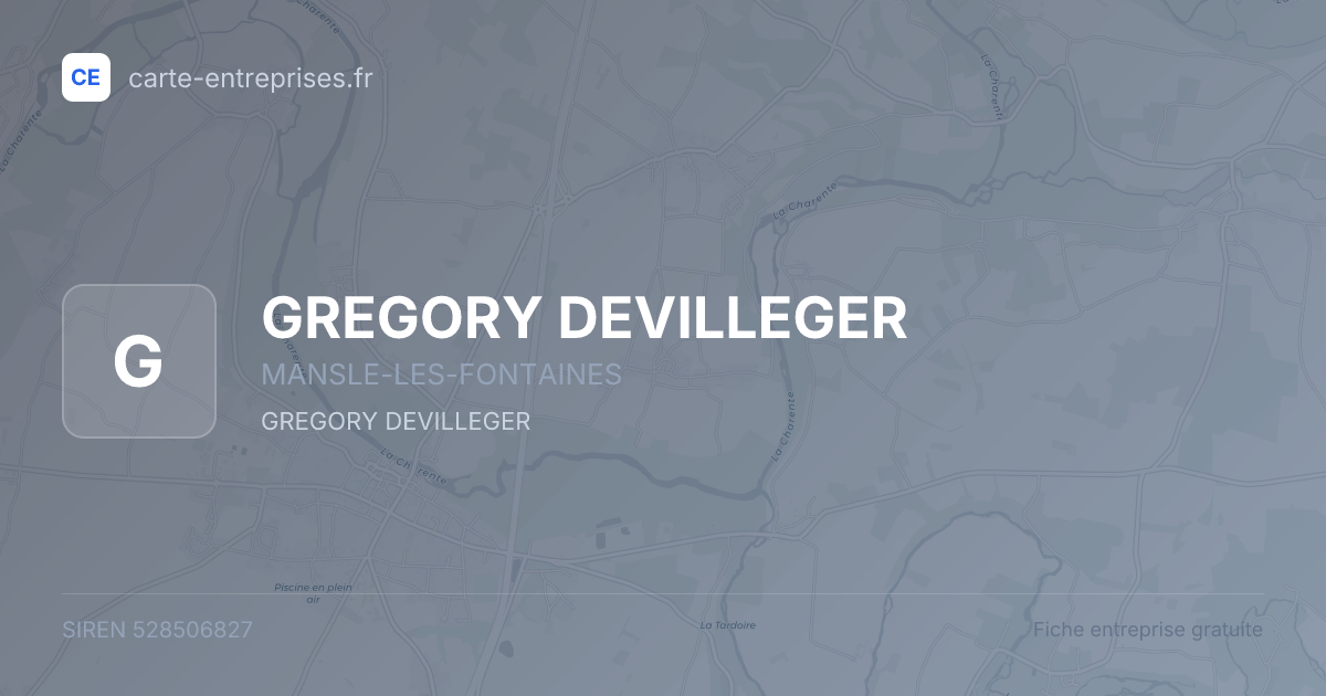 GREGORY DEVILLEGER — 528506827 — fiche entreprise