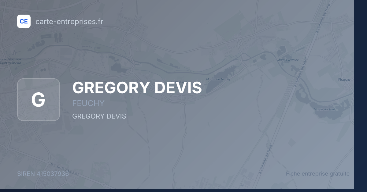 GREGORY DEVIS — 415037936 — fiche entreprise