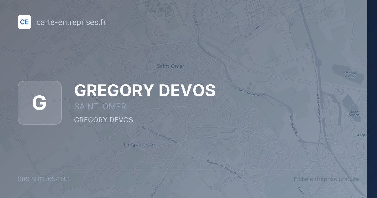 GREGORY DEVOS — 815054143 — fiche entreprise