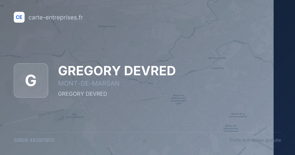 GREGORY DEVRED — 483911970 — fiche entreprise