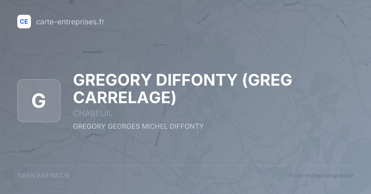 GREGORY DIFFONTY (GREG CARRELAGE) — 888188778 — fiche entreprise