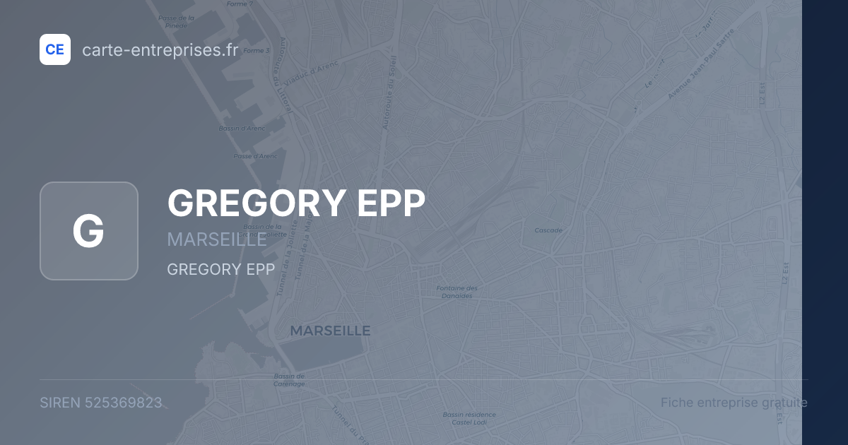 GREGORY EPP — 525369823 — fiche entreprise
