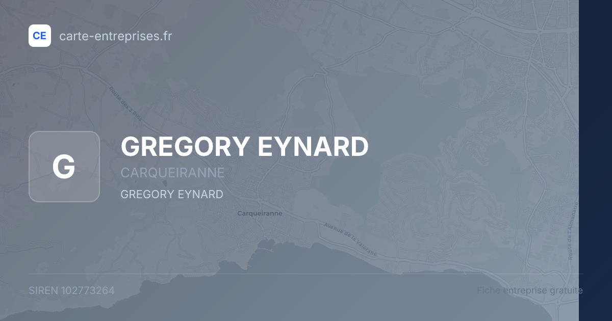 GREGORY EYNARD — 102773264 — fiche entreprise