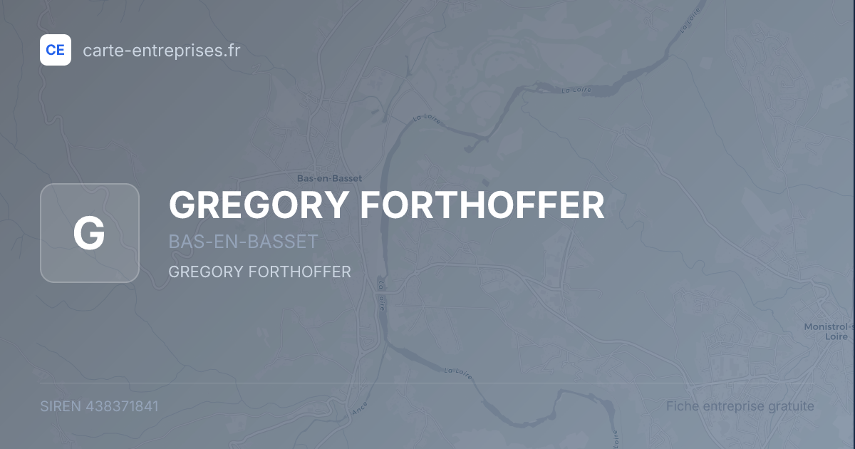 GREGORY FORTHOFFER — 438371841 — fiche entreprise