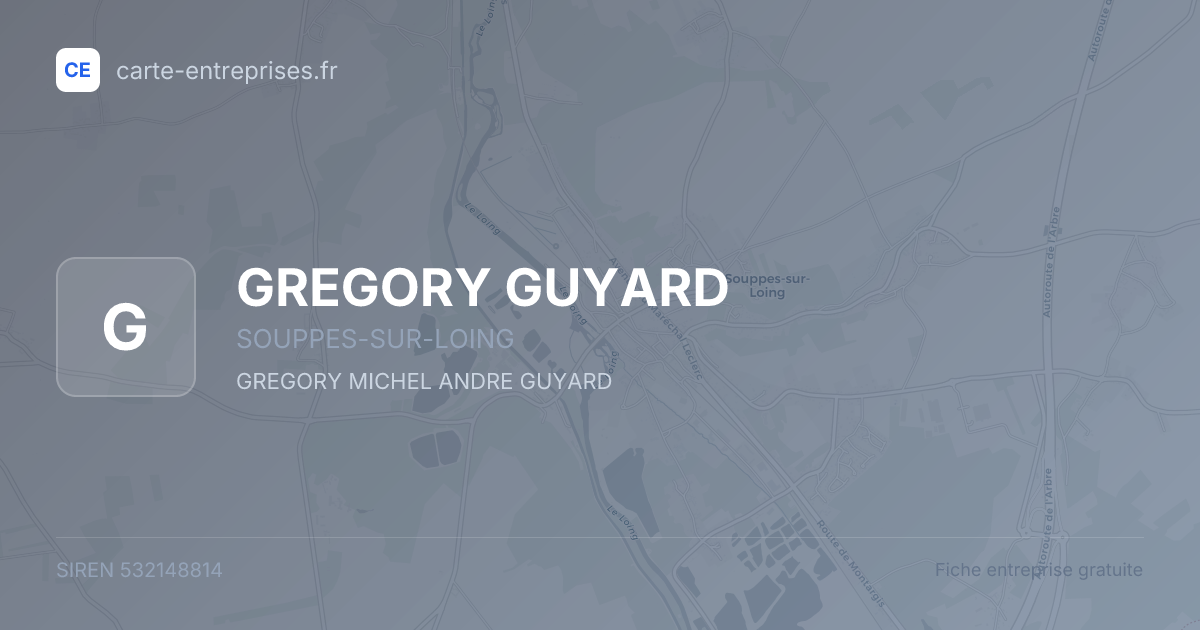 GREGORY GUYARD — 532148814 — fiche entreprise