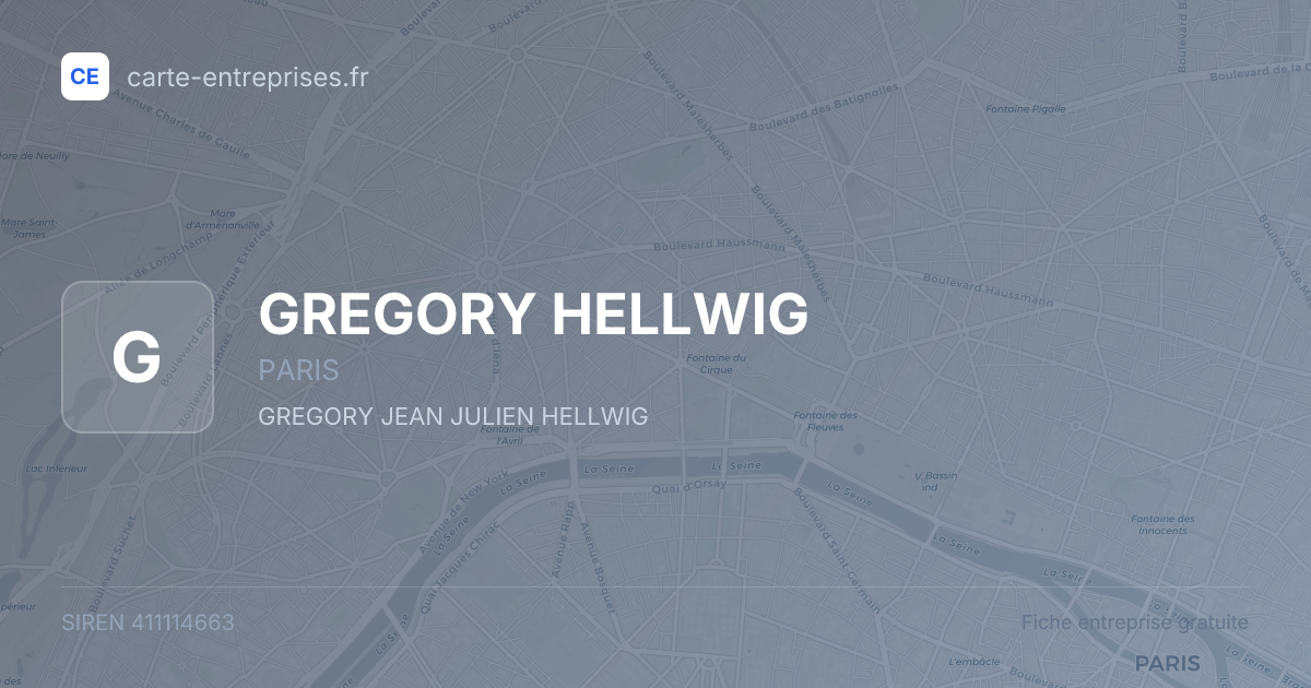GREGORY HELLWIG — 411114663 — fiche entreprise