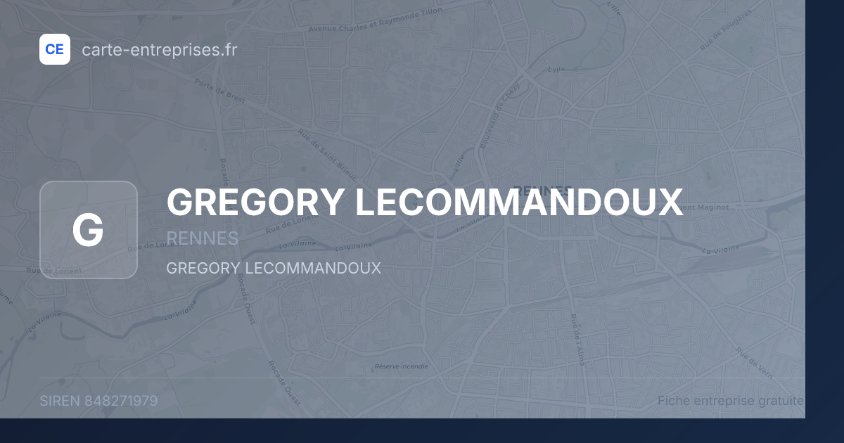 GREGORY LECOMMANDOUX — 848271979 — fiche entreprise