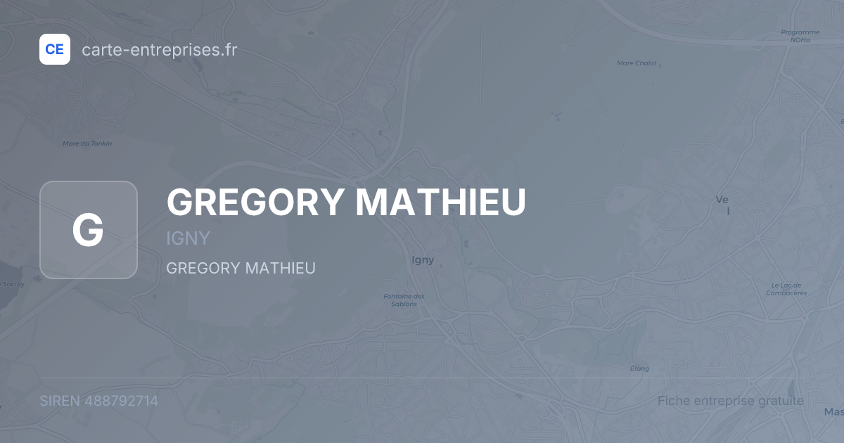 GREGORY MATHIEU — 488792714 — fiche entreprise