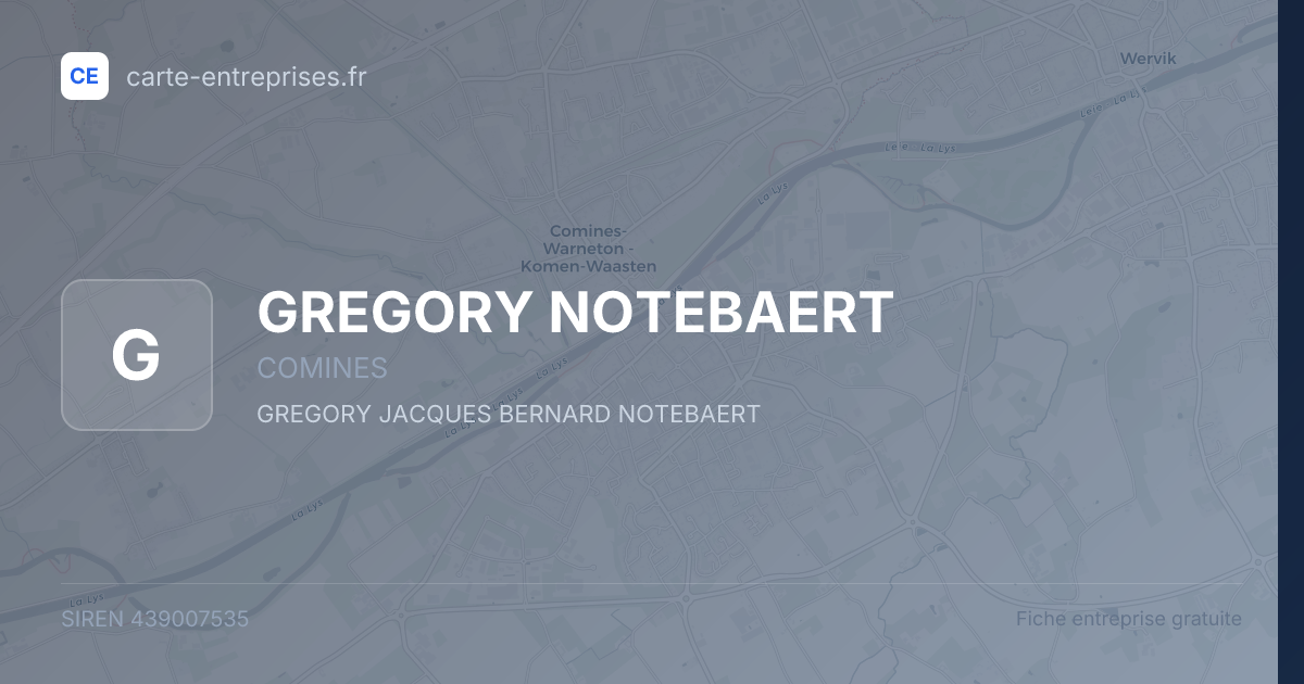 GREGORY NOTEBAERT — 439007535 — fiche entreprise