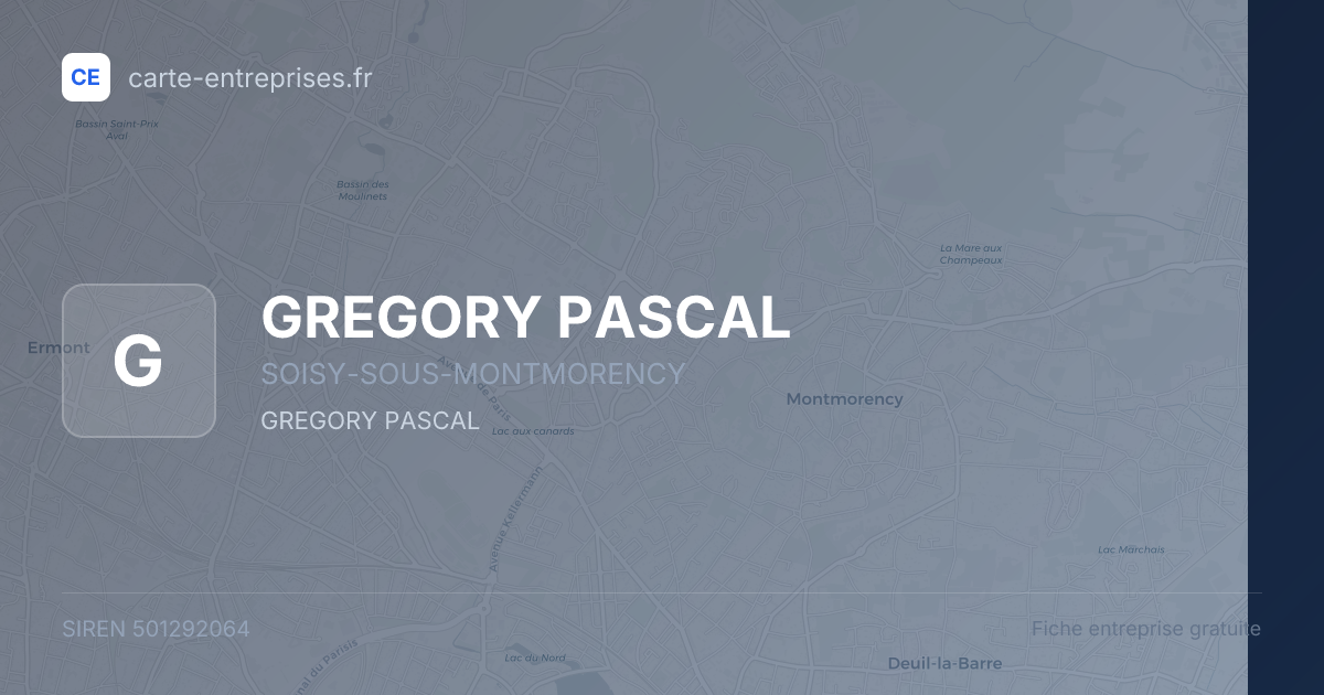 GREGORY PASCAL — 501292064 — fiche entreprise