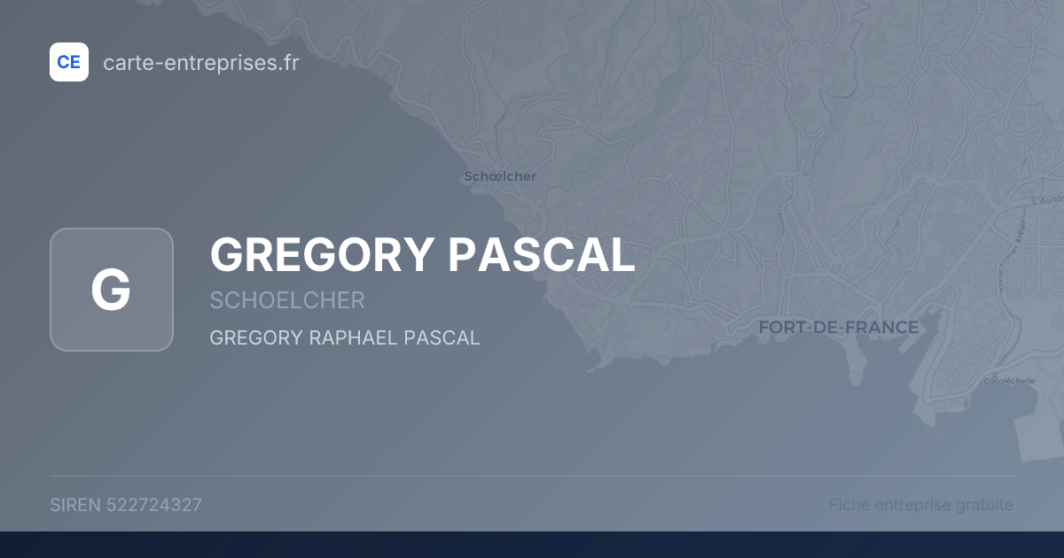 GREGORY PASCAL — 522724327 — fiche entreprise