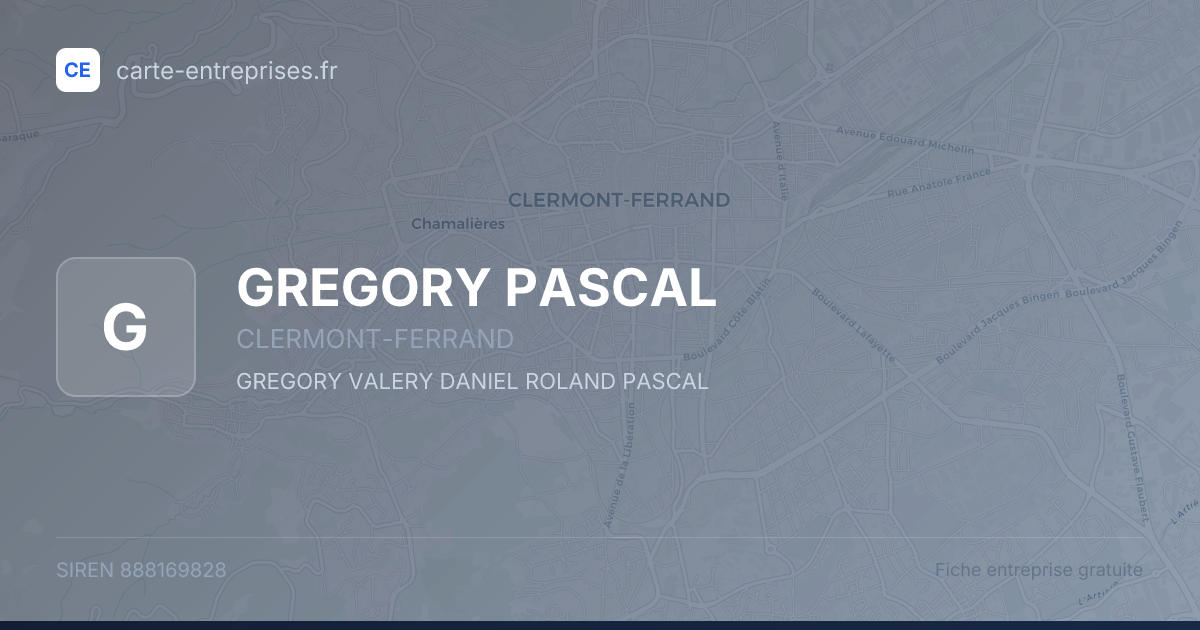 GREGORY PASCAL — 888169828 — fiche entreprise