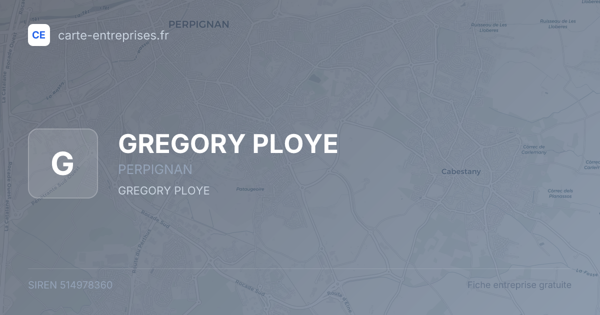 GREGORY PLOYE — 514978360 — fiche entreprise
