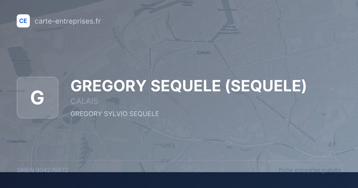 GREGORY SEQUELE (SEQUELE) — 904276672 — fiche entreprise