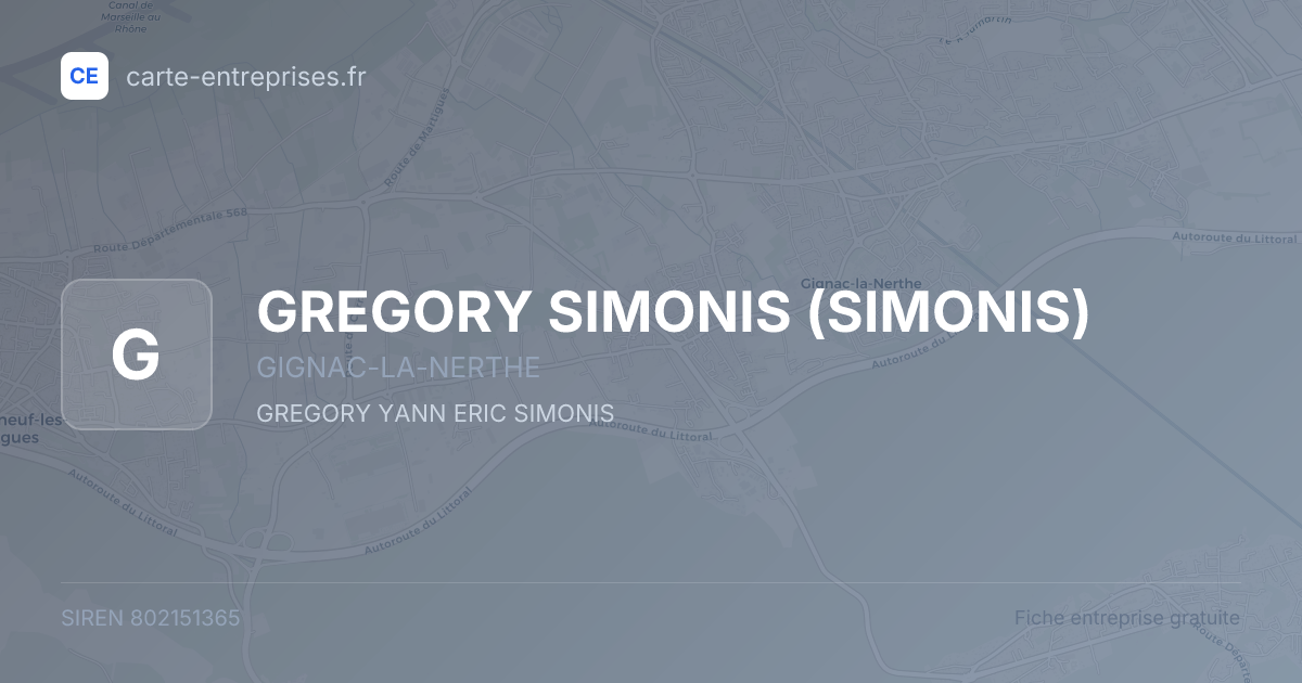 GREGORY SIMONIS (SIMONIS) — 802151365 — fiche entreprise
