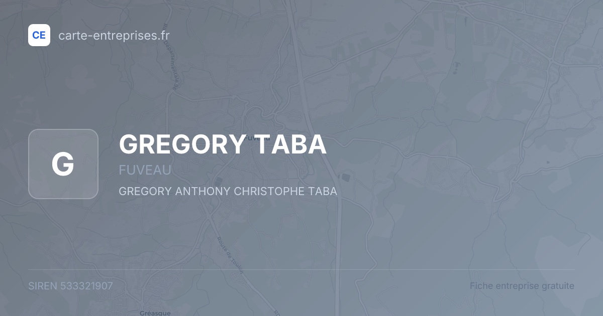 GREGORY TABA — 533321907 — fiche entreprise