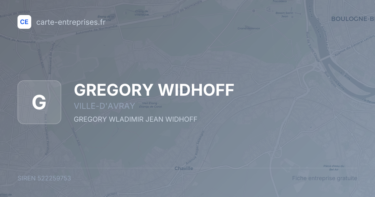 GREGORY WIDHOFF — 522259753 — fiche entreprise