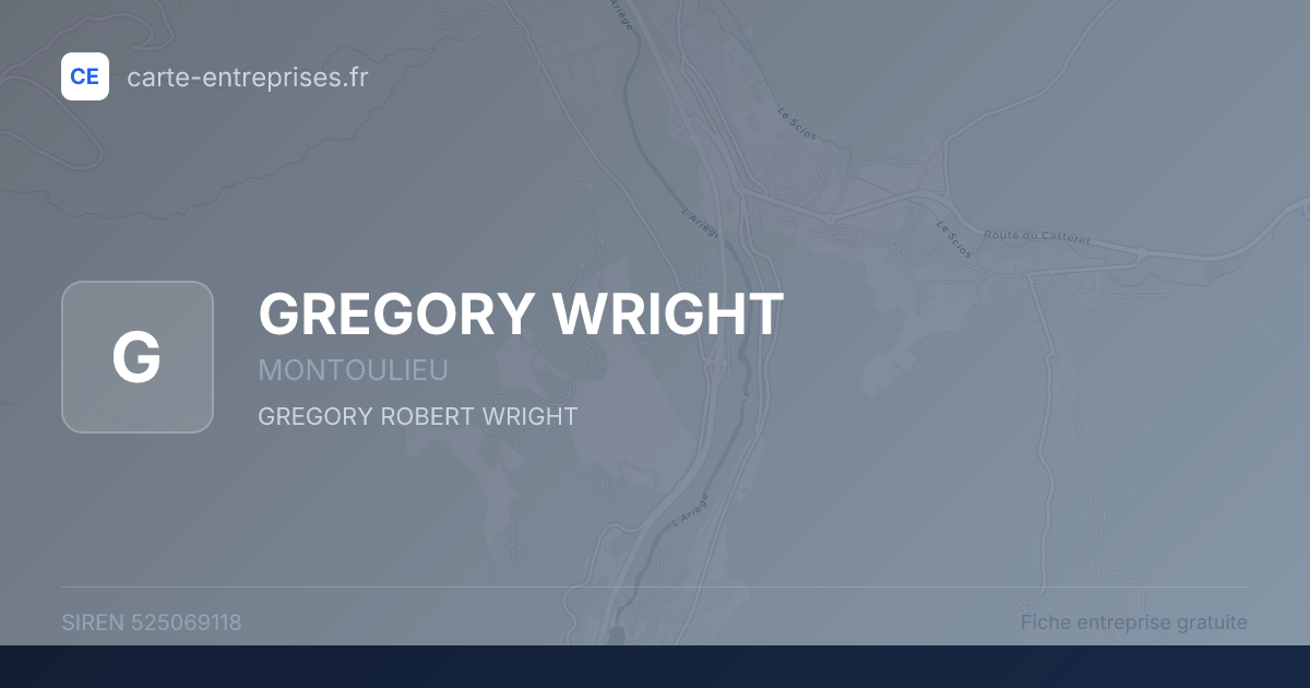 GREGORY WRIGHT — 525069118 — fiche entreprise