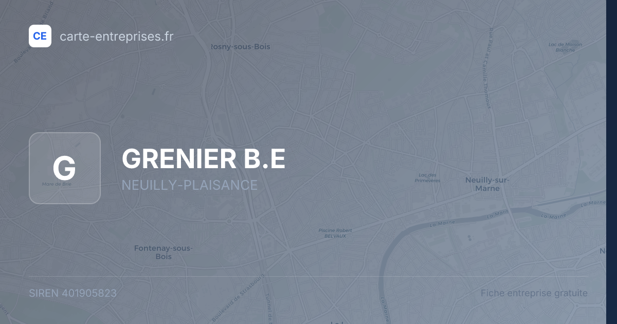 GRENIER B.E — 401905823 — fiche entreprise