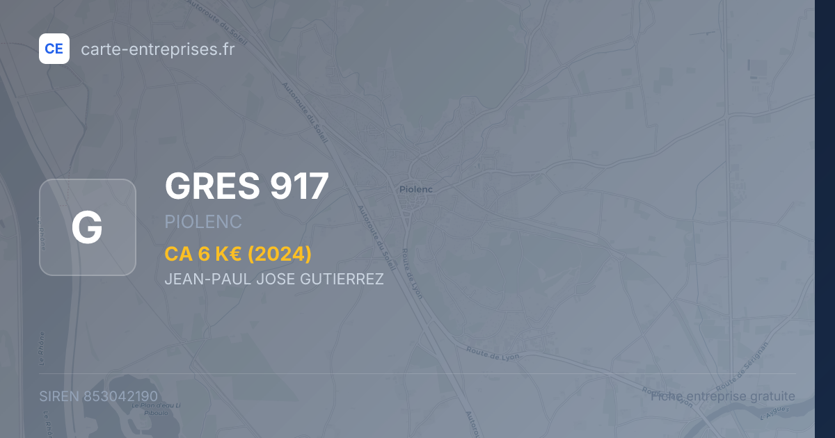GRES 917 — 853042190 — fiche entreprise