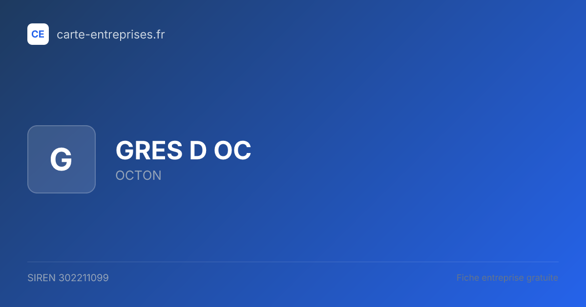 GRES D OC — 302211099 — fiche entreprise