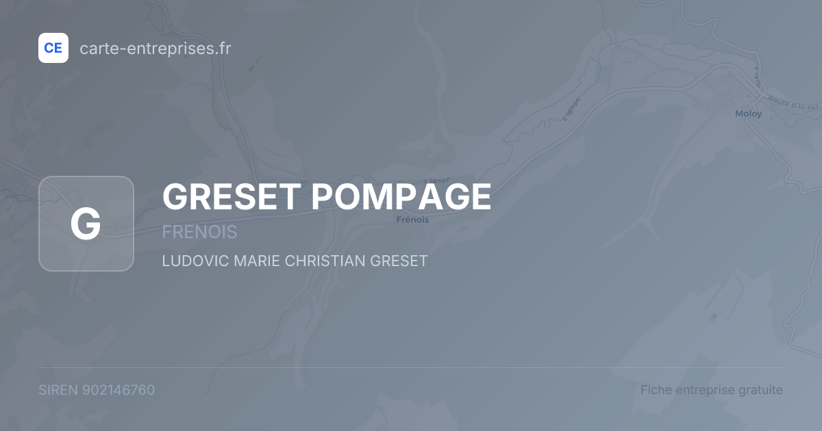 GRESET POMPAGE — 902146760 — fiche entreprise