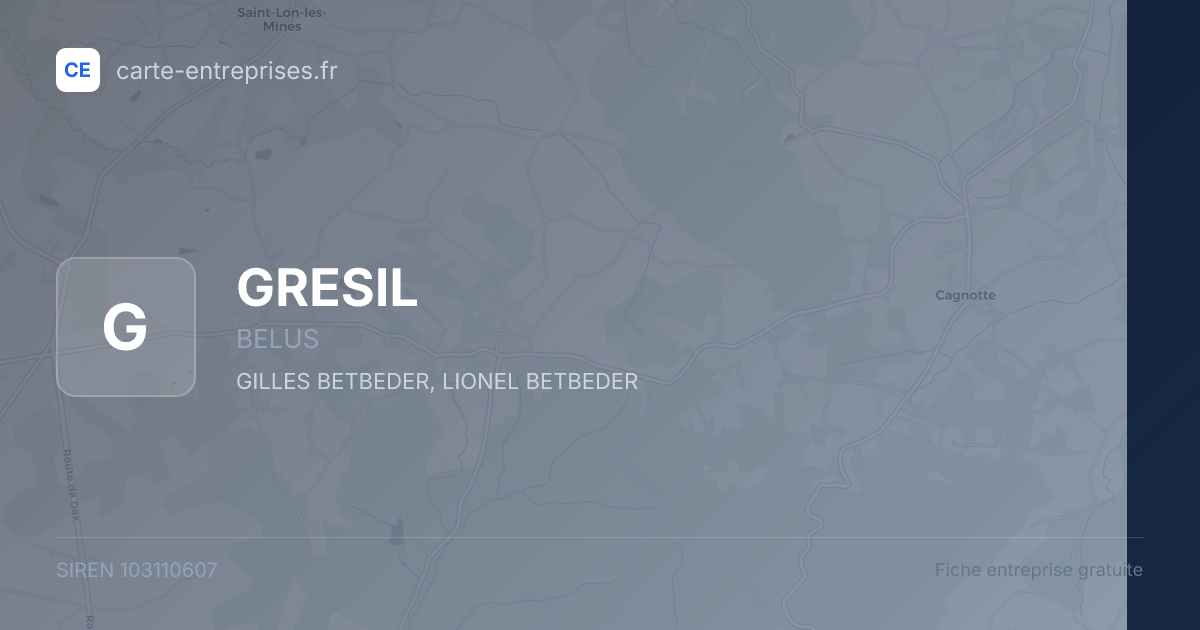 GRESIL — 103110607 — fiche entreprise