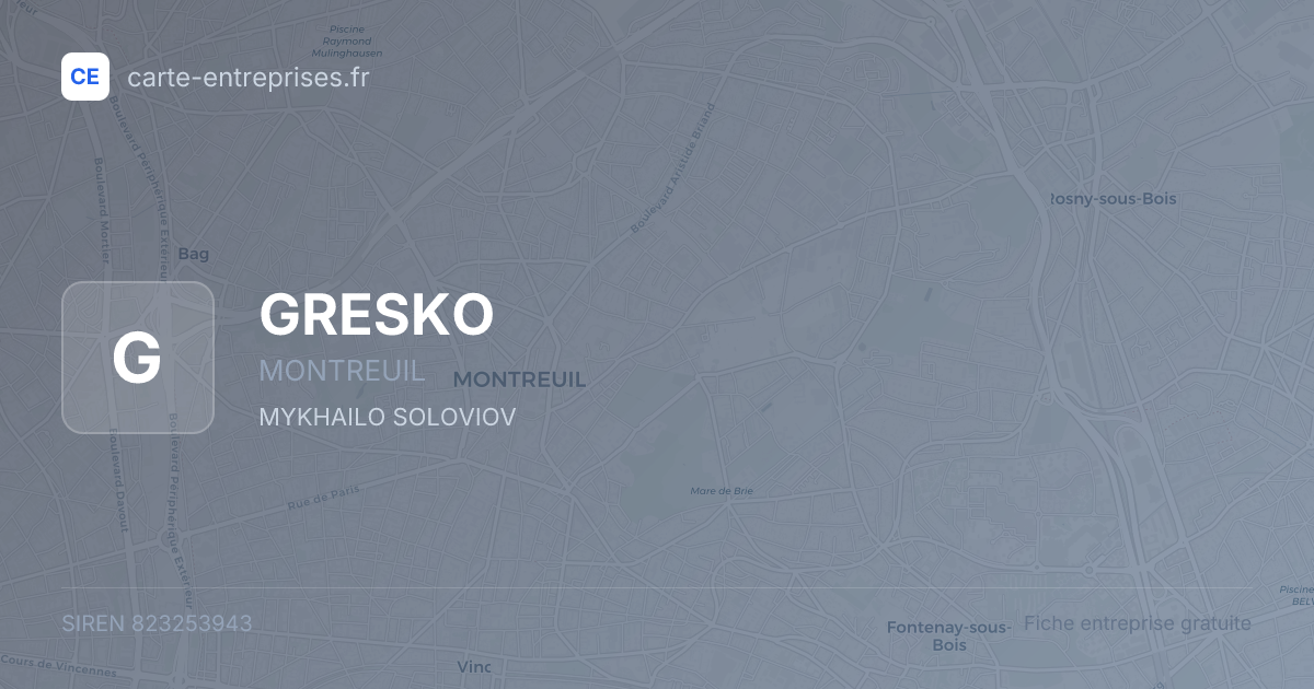 GRESKO — 823253943 — fiche entreprise