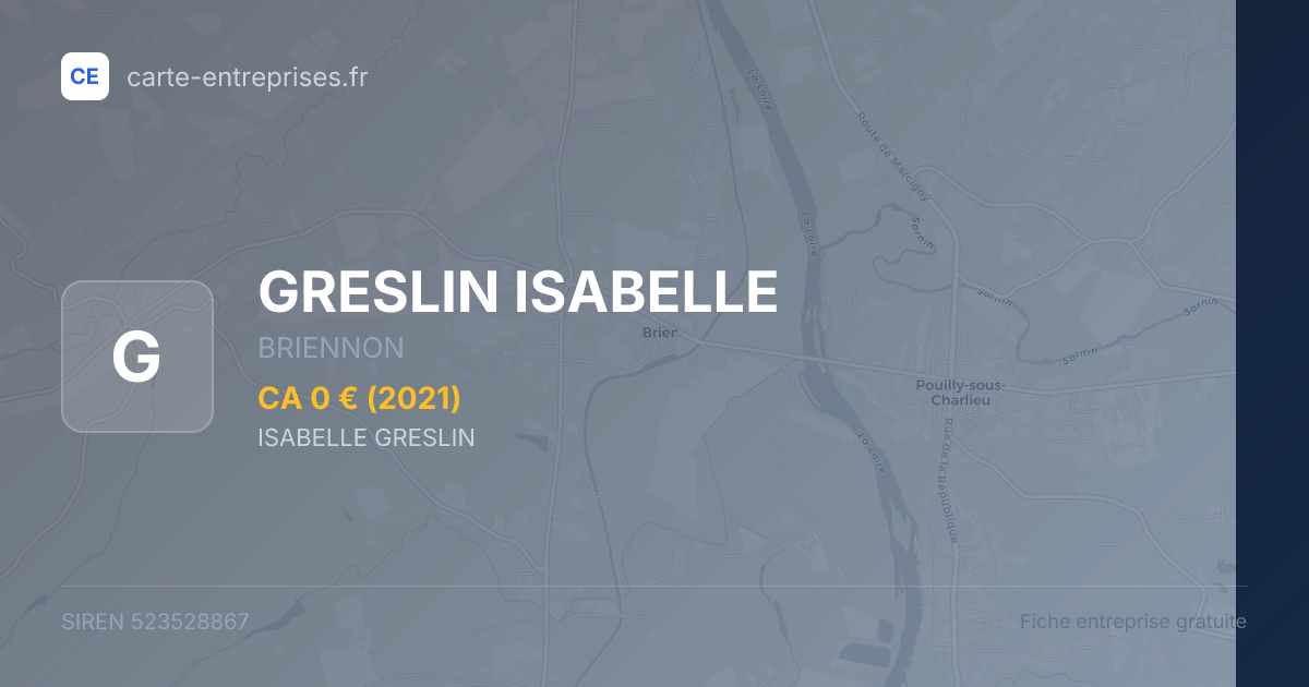 GRESLIN ISABELLE — 523528867 — fiche entreprise