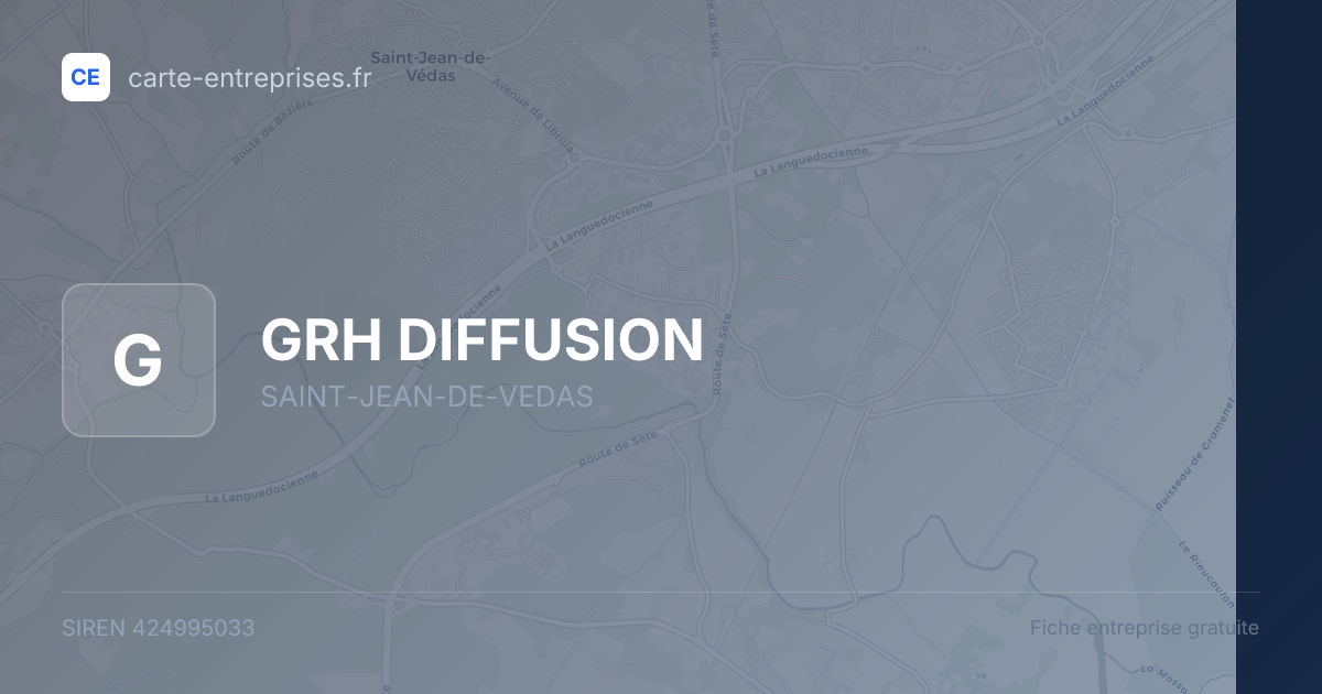 GRH DIFFUSION — 424995033 — fiche entreprise