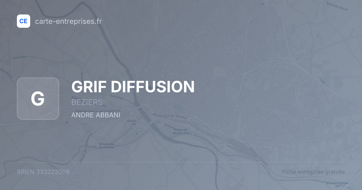 GRIF DIFFUSION — 333222008 — fiche entreprise