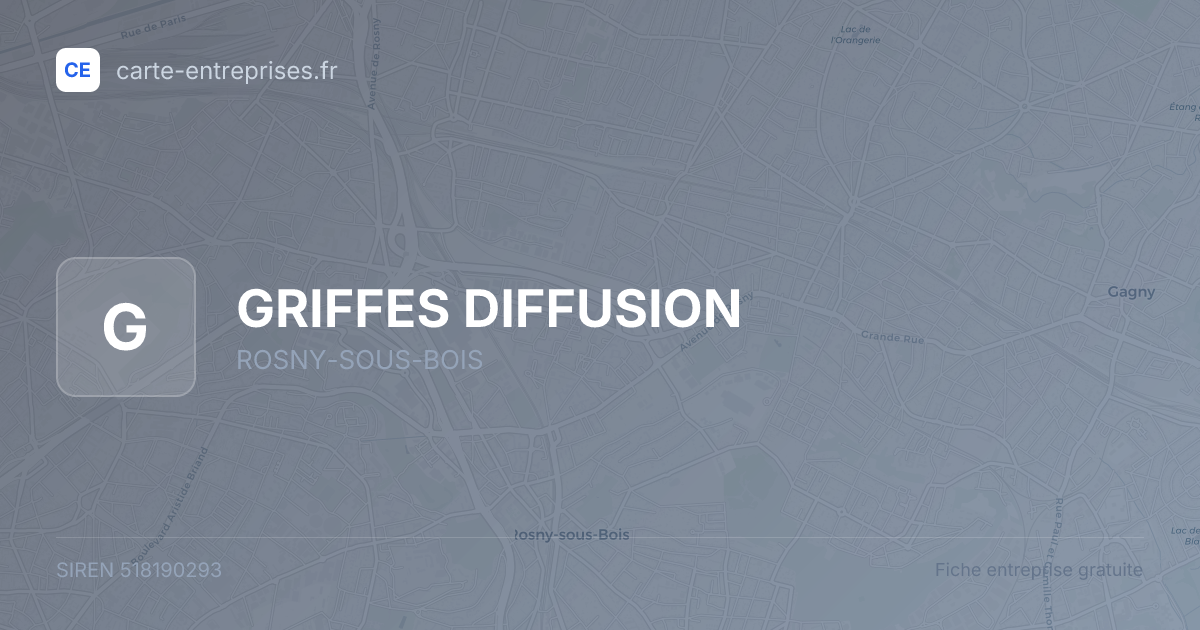 GRIFFES DIFFUSION — 518190293 — fiche entreprise