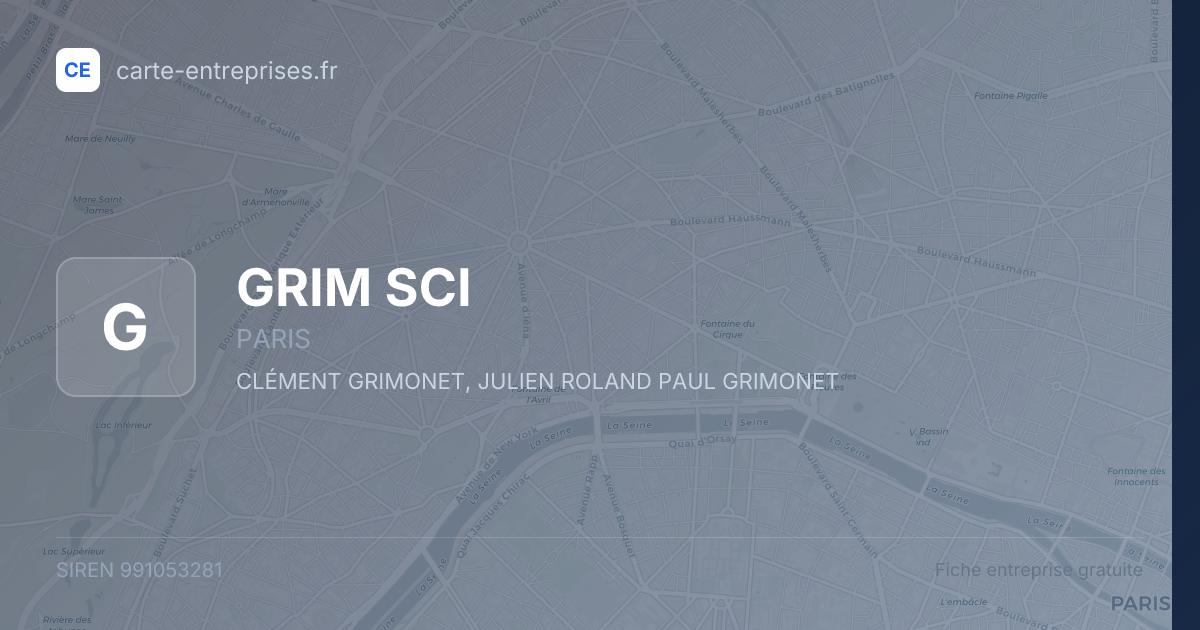 GRIM SCI — 991053281 — fiche entreprise