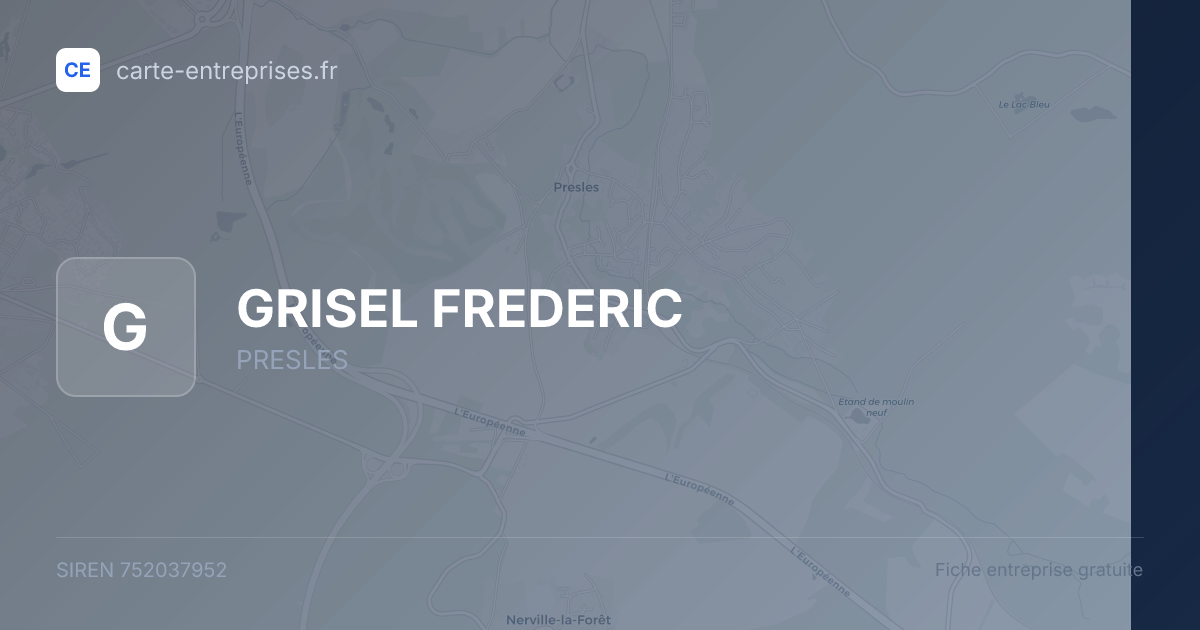 GRISEL FREDERIC — 752037952 — fiche entreprise