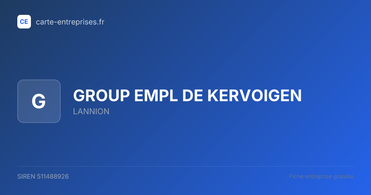 GROUP EMPL DE KERVOIGEN — 511488926 — fiche entreprise