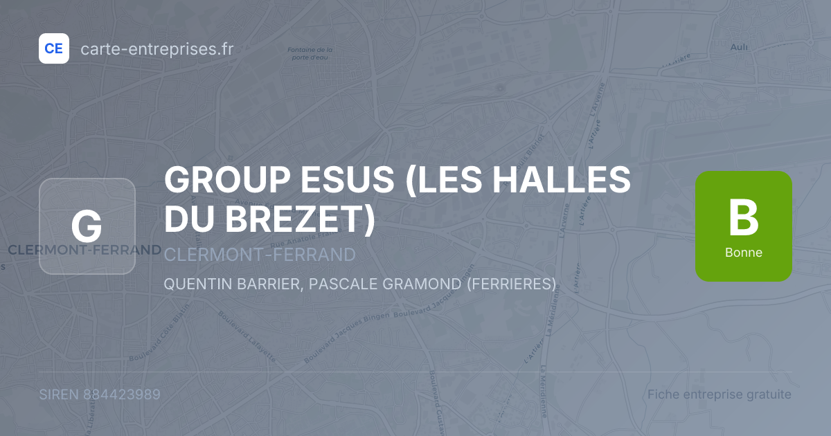 GROUP ESUS (LES HALLES DU BREZET) — 884423989 — fiche entreprise
