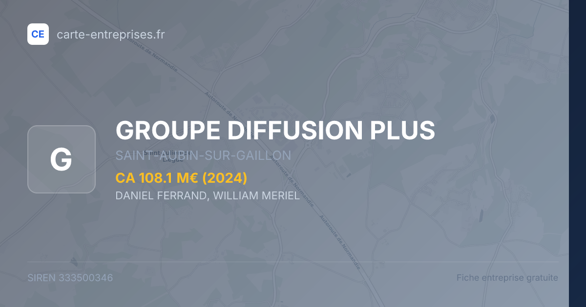 GROUPE DIFFUSION PLUS — 333500346 — fiche entreprise