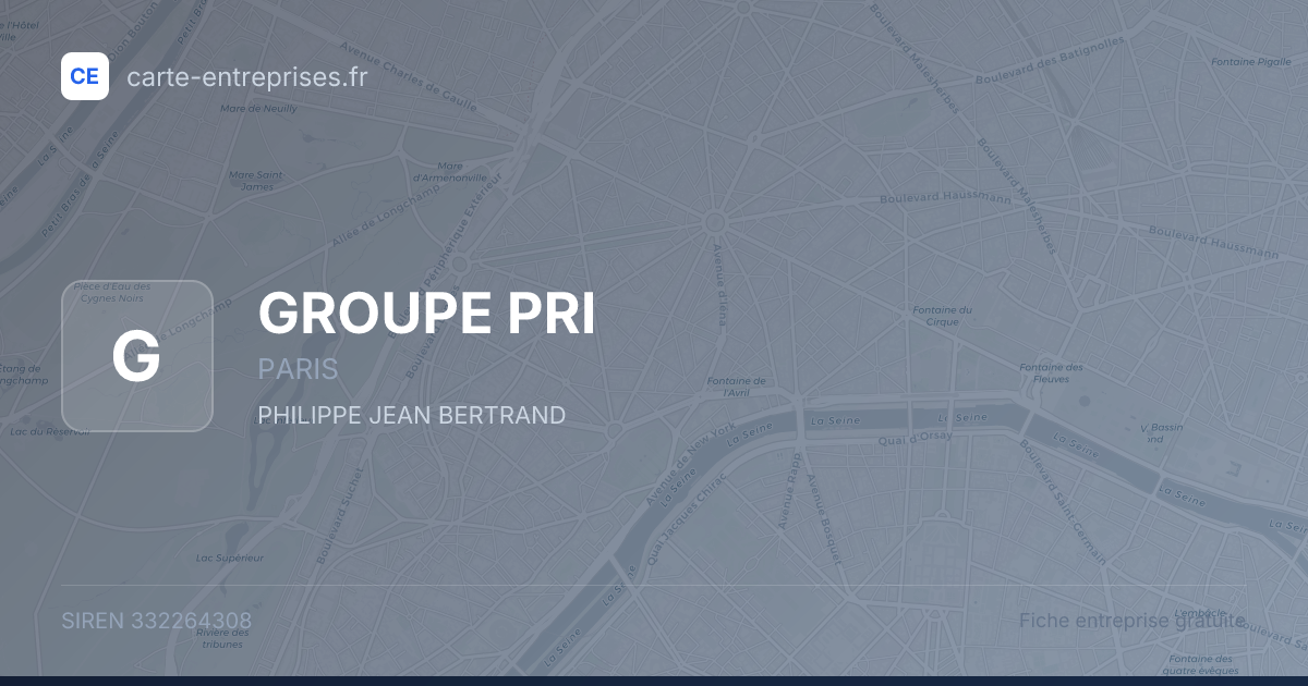 GROUPE PRI — 332264308 — fiche entreprise