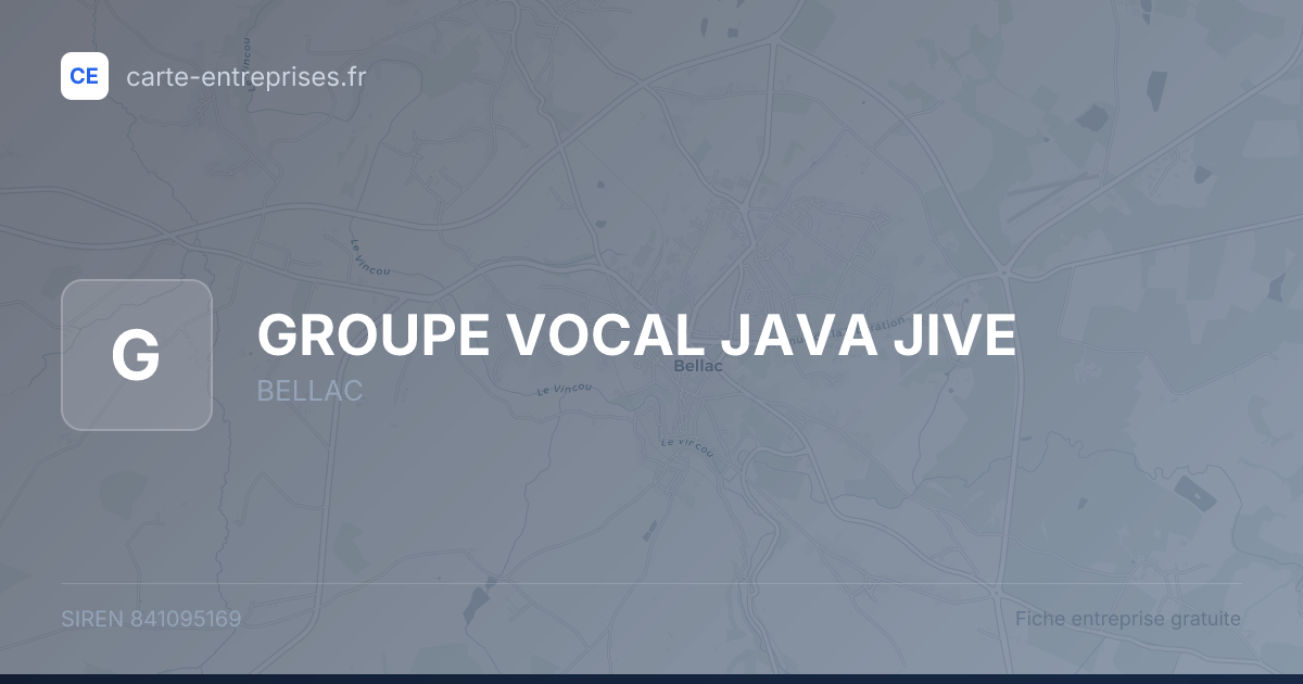 GROUPE VOCAL JAVA JIVE — 841095169 — fiche entreprise