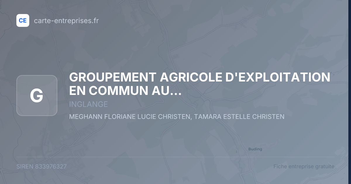 GROUPEMENT AGRICOLE D'EXPLOITATION EN COMMUN AUX SOEURS DES CHAMPS — 833976327 — fiche entreprise