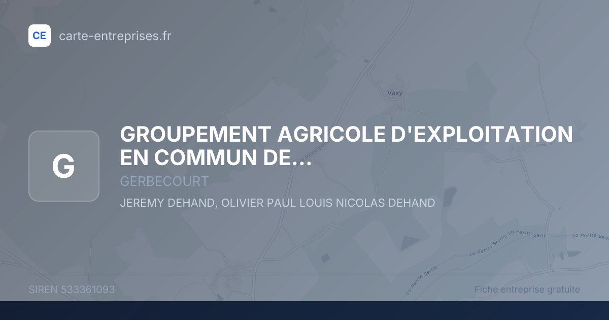 GROUPEMENT AGRICOLE D'EXPLOITATION EN COMMUN DES BOUGES (GAEC DES BOUGES) — 533361093 — fiche entreprise