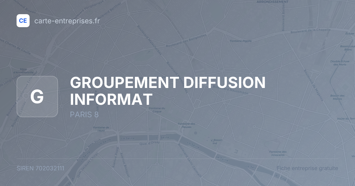 GROUPEMENT DIFFUSION INFORMAT — 702032111 — fiche entreprise
