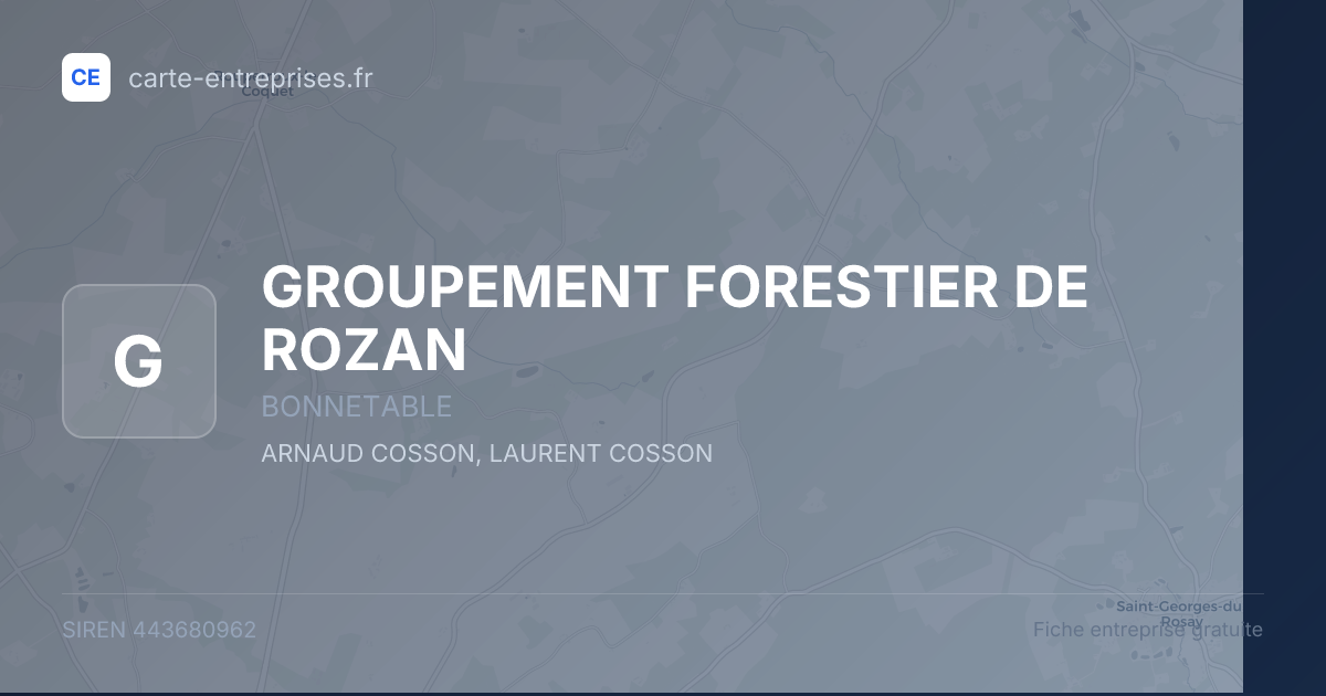 GROUPEMENT FORESTIER DE ROZAN — 443680962 — fiche entreprise