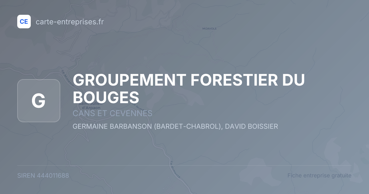GROUPEMENT FORESTIER DU BOUGES — 444011688 — fiche entreprise