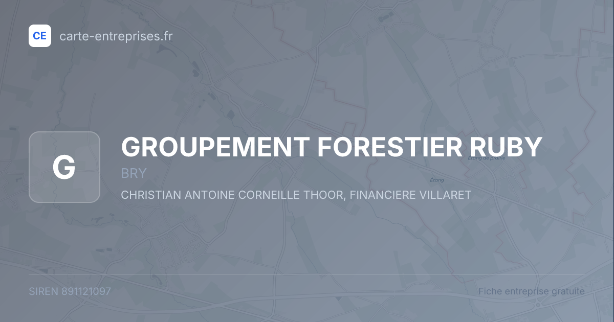 GROUPEMENT FORESTIER RUBY — 891121097 — fiche entreprise
