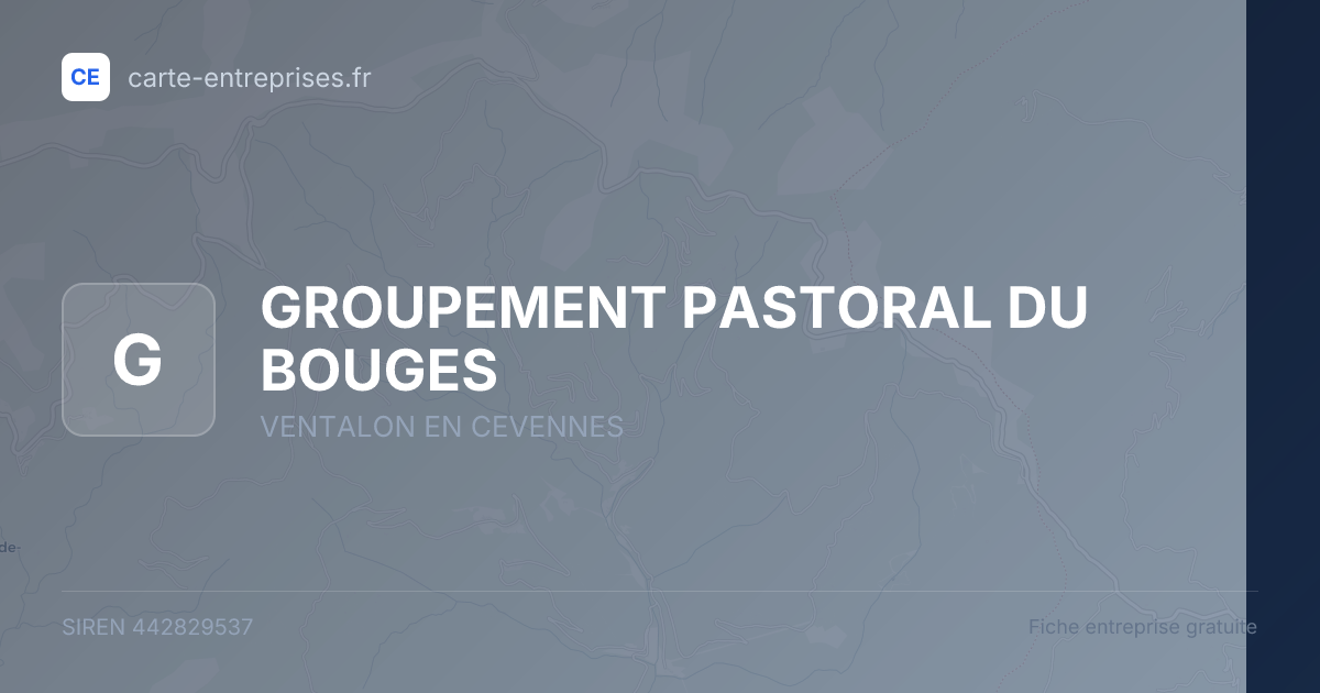 GROUPEMENT PASTORAL DU BOUGES — 442829537 — fiche entreprise