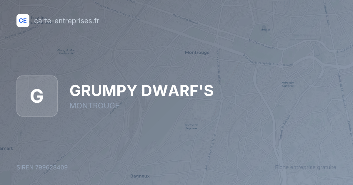 GRUMPY DWARF'S — 799628409 — fiche entreprise